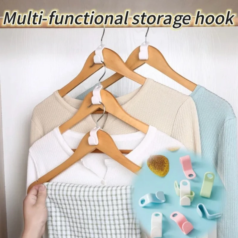 Clothes Hanger Connector Hooks Space Saving Hanger Extender Closet Organizer Plastic Extender Clips Wardrobe Coat Shirt