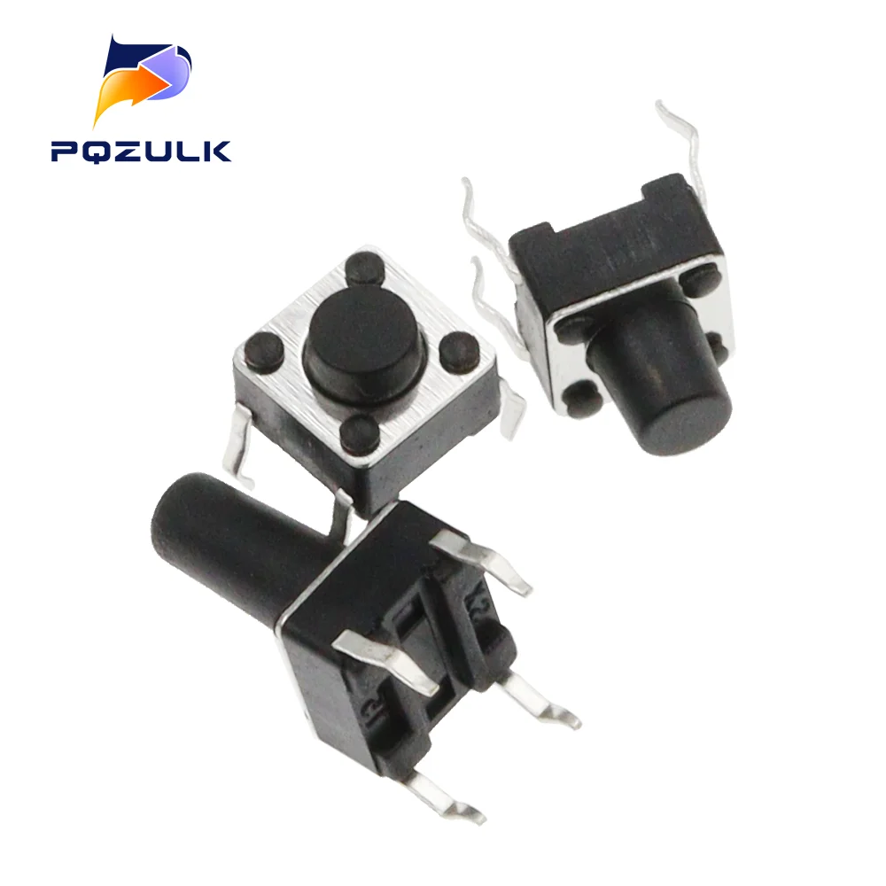50 قطعة 6X6X5/4.3/5.5/6/7/8/9/10/13 مللي متر اللباقة التبديل مفتاح بـزر دفع 12 فولت 4PIN DIP التبديل الجزئي للتلفزيون/اللعب/زر الاستخدام المنزلي #3