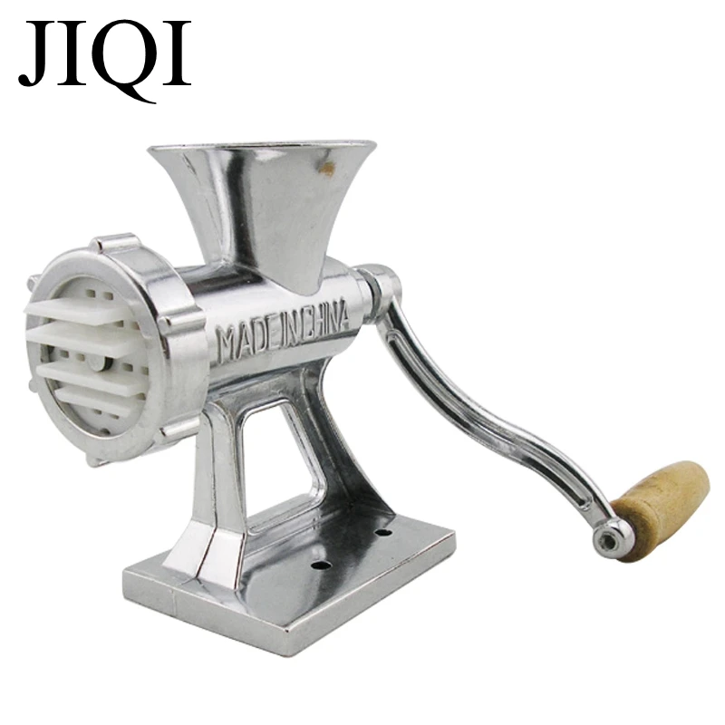 JIQI Hand Manual Meat Grinder Mincer Machine Sausage Table Crank Tool for Home Kitchen Cutter Slicer Beef