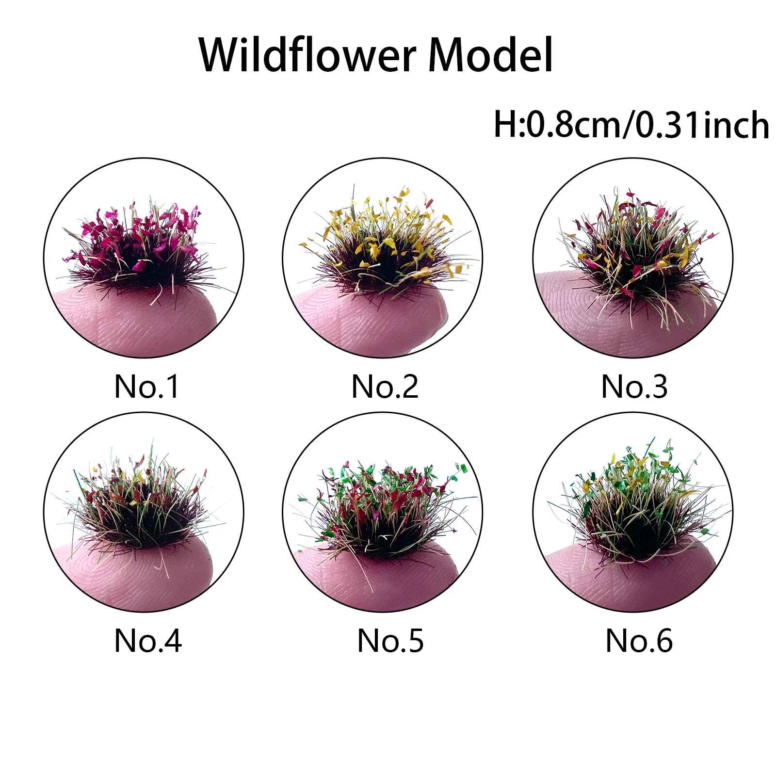8 مللي متر عشب ثابت العنقودية مصغرة البرية زهرة نموذج الاعشاب ل Ho N السكك الحديدية تخطيط العسكرية المناورات المشهد الصغير Diorama 32 قطعة