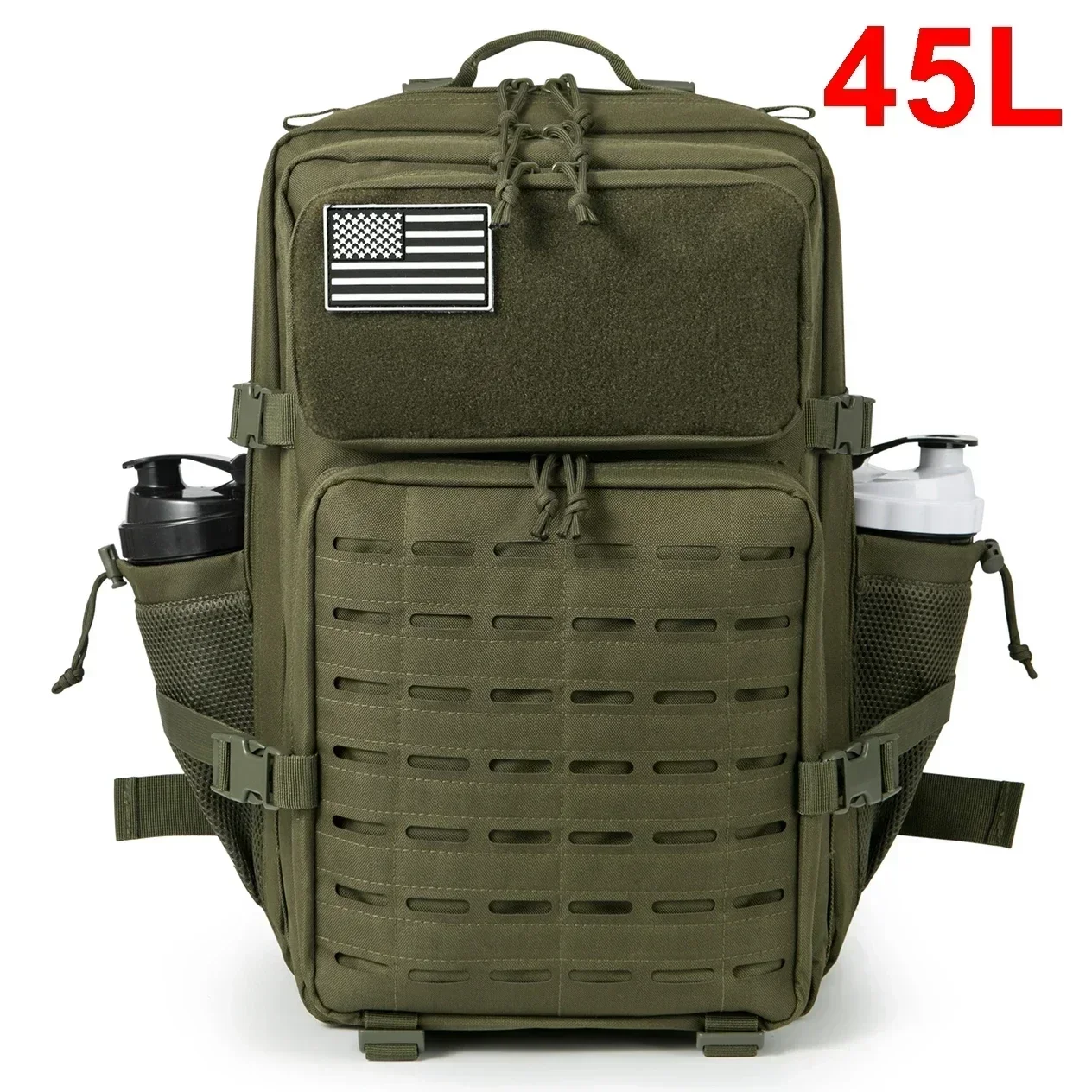 ReFire Gear 25L/45L Taktischer Rucksack Outdoor für Männer und Frauen, robuste Tasche, kleiner Schulrucksack, Wanderrucksack mit Flaschenhalter 7