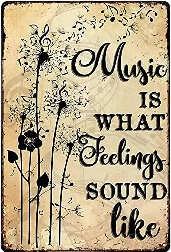 لافتة جيتار معدنية عتيقة من القصدير موسيقى الهندباء الفنية هي ما يشعر بأن يبدو - هدية رائعة لعازفي الجيتار والموسيقيين والموسيقيين #1