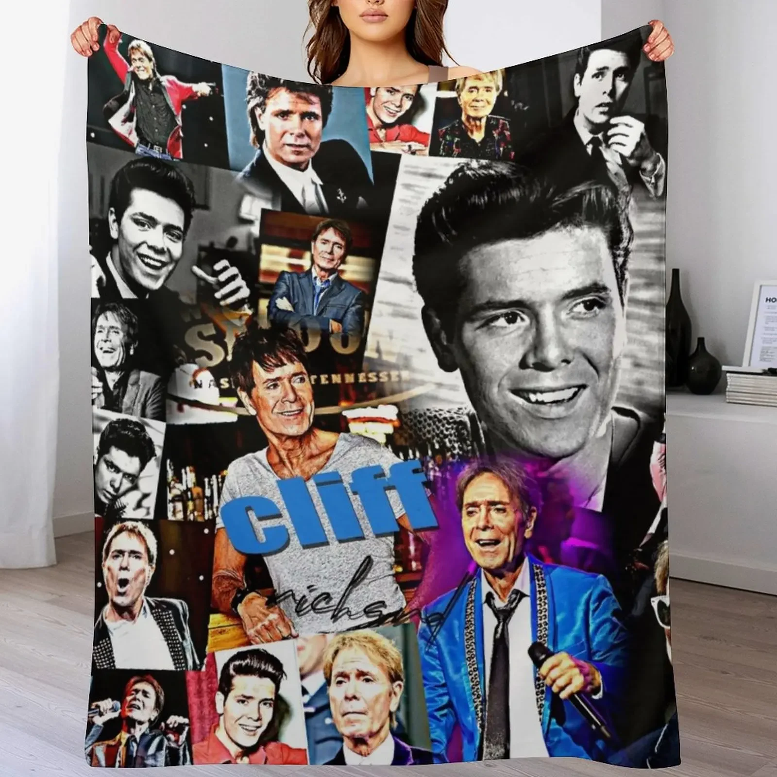 

cliff richard Throw Blanket Stylish Decor Blanket Gift for Friends Roommate