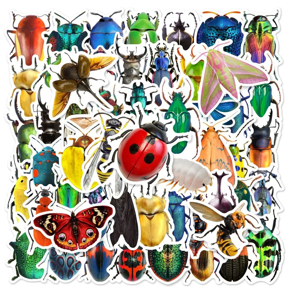 50PCS Colorful Insect Graffiti Stickers Suitcase Skateboard Creativity Waterproof Sticker Trendy Car Body Scratch Cover Decals