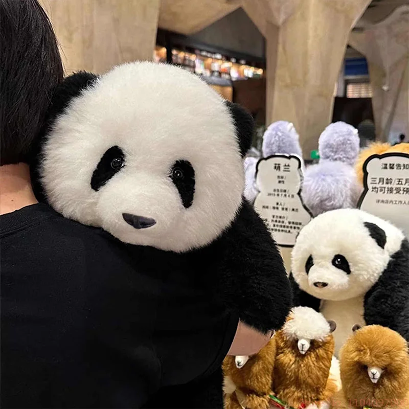 Puszysta panda HuaHua imitacja pluszowa lalka Kawaii miękkie zwierzę pluszowa poduszka do spania dla dziewczynek urodziny prezent na boże narodzenie Home Decor