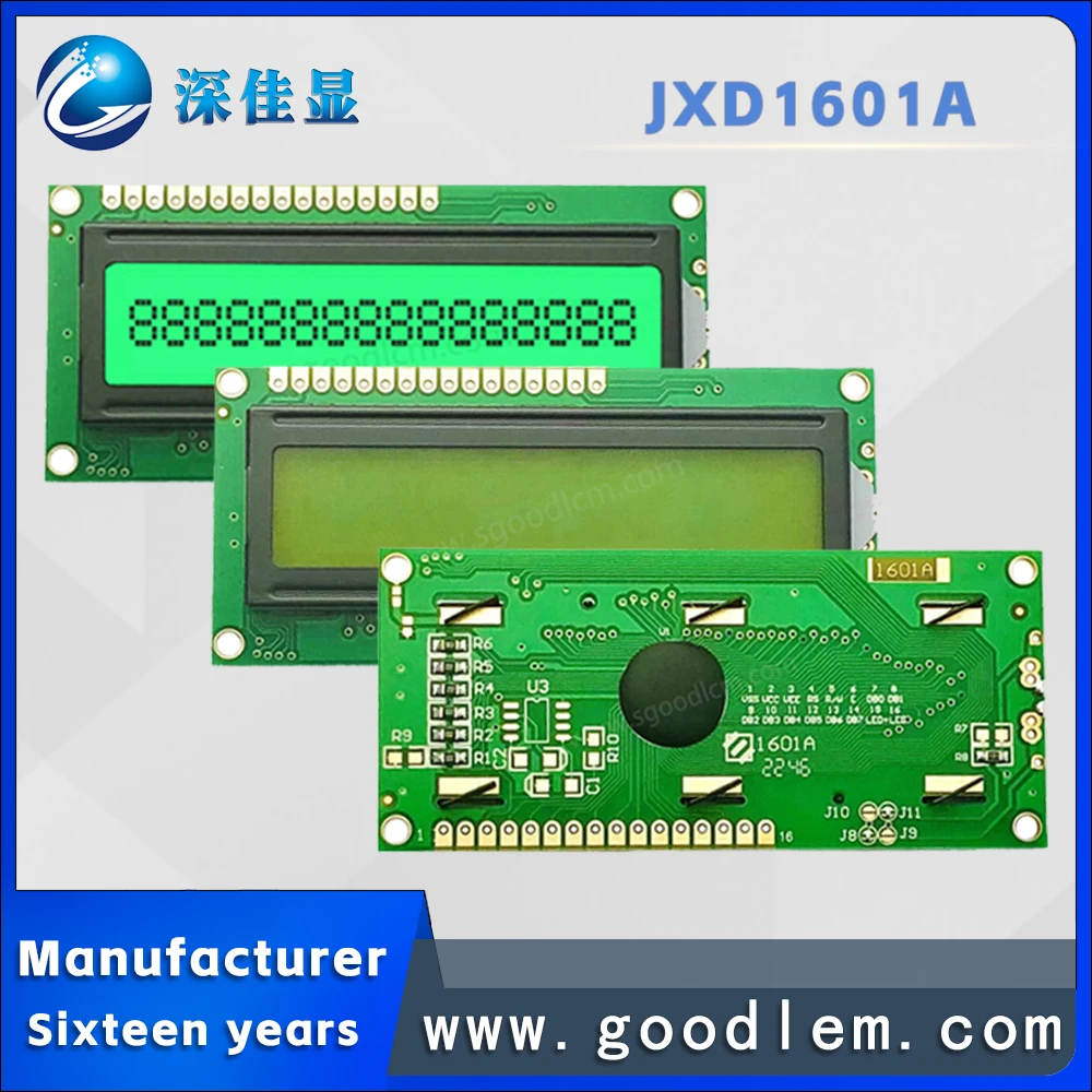 Écran LCD de Type Industriel à 16 Broches, Module d'Affichage Positif avec Rétro-Éclairage, JXD1601A STN