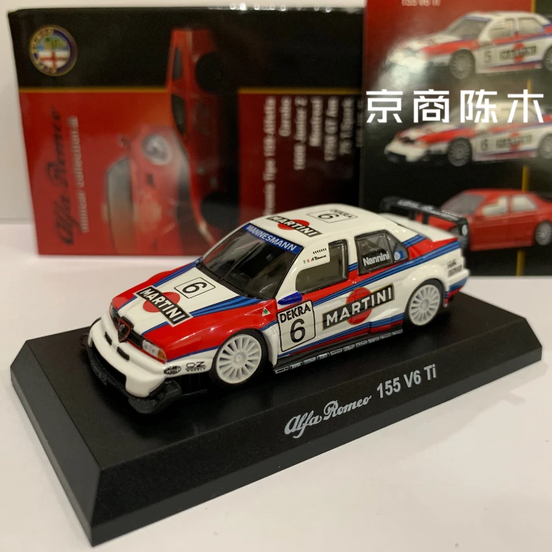 

Камуфляж KYOSHO Alfa Romeo 155 V6 Ti Martini 1/64 # 6, коллекция литых под давлением сплавов, модель игрушки для украшения автомобиля