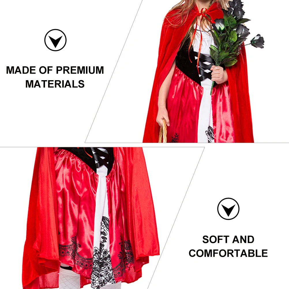 

Costume Kids Girls Halloween Masquerade Clothes Cape Premium Material Comfortable Wear Easy Transform