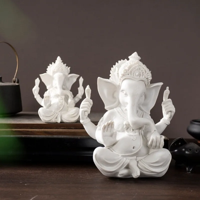 Southeast Asian Elephant Head Wealth God Ornament Thai Zen Indian Elephant God Home Desktop Crafts Decoration