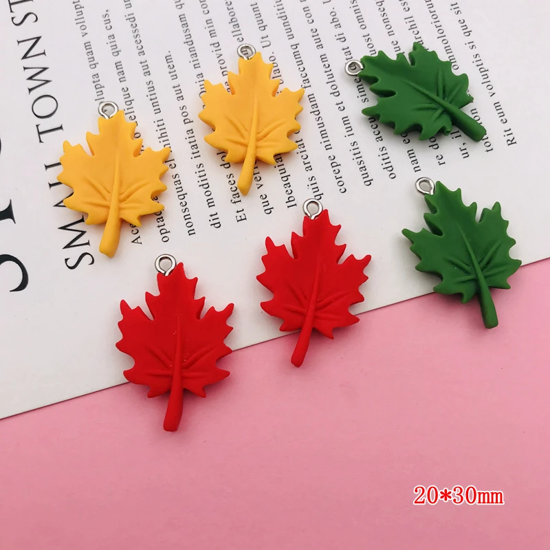 10pcs Resin Flatback Hot Selling Lucky Tree Charm Cute Leaf Pendant for Earring, Keychain, Jewelry, Scrapbooking, DIY, Necklace