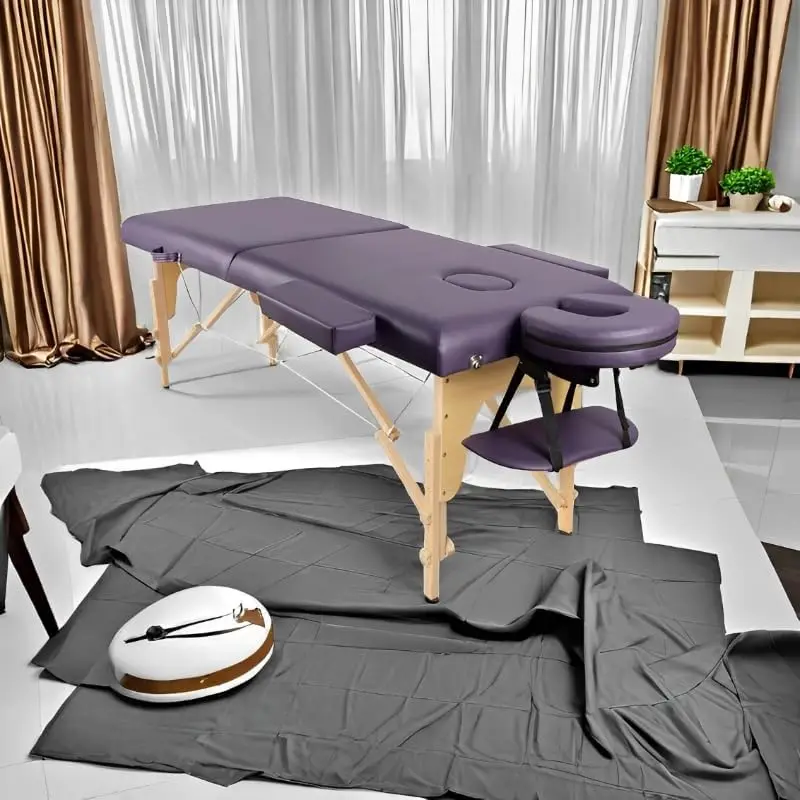 masaje plegable, mesa de masaje: 2 zonas de madera, para fisioterapia y tatuaje