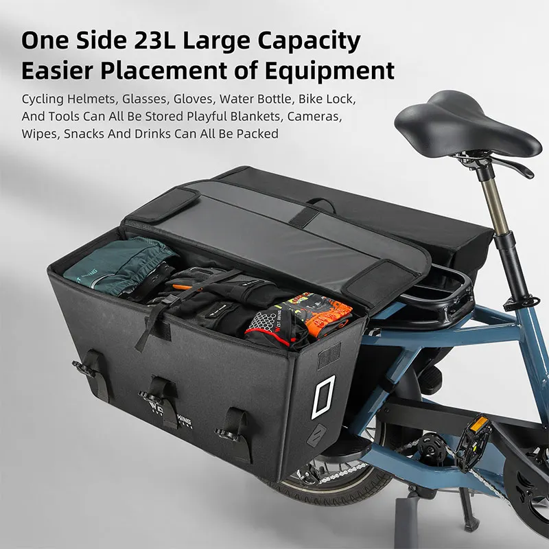 WEST BIKING Cargo Bike Pannier Bag Large 23L Side Carrier Bag 1000D PVC Wear-Resistant PE Board Space Framework Rear Rack Bags