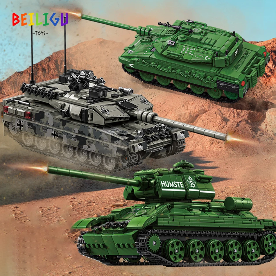 

WW2 M1 T34 99A Тигр, модель тяжелого танка, строительные блоки, бронированная военная машина, оружие, кирпичи, сборные игрушки для детей, подарок для мальчиков