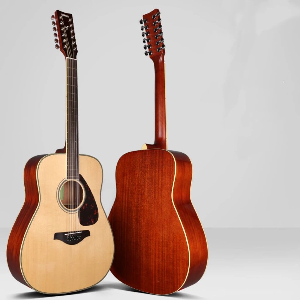 Yhamas FG820-12 41 Inch Guitar Single Veneer Spruce Light 20 Product Electric Box Wood 12 String Folk Guitar