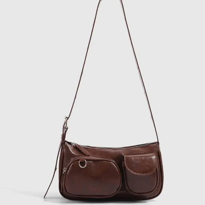 حقائب جيوب غير رسمية تناسب الجميع للنساء حقيبة كتف جمالية بسيطة Y2k كلاسيكية على الموضة الكورية حقائب يد للسيدات للمكتب عبر الجسم #4