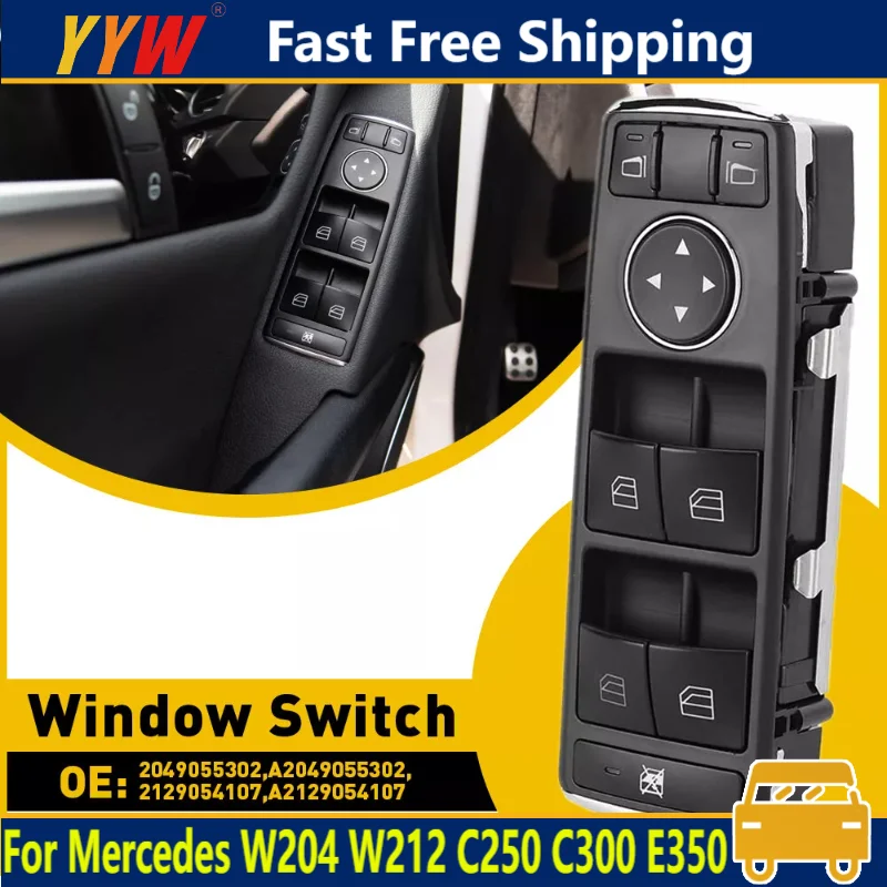 

A2049055402 Master Driver Side Window Door Lock Switch For Mercedes-Benz W204 W212 C250 C300 E350 Window Control Switch Panel