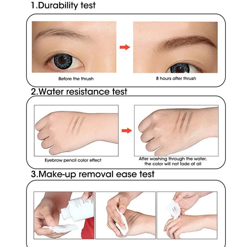 Stylo de tatouage pour teinte des sourcils, 4 pointes de fourchettes, crayon à sourcils étanche, maquillage longue durée, liquide naturel, rehausseur de sourcils