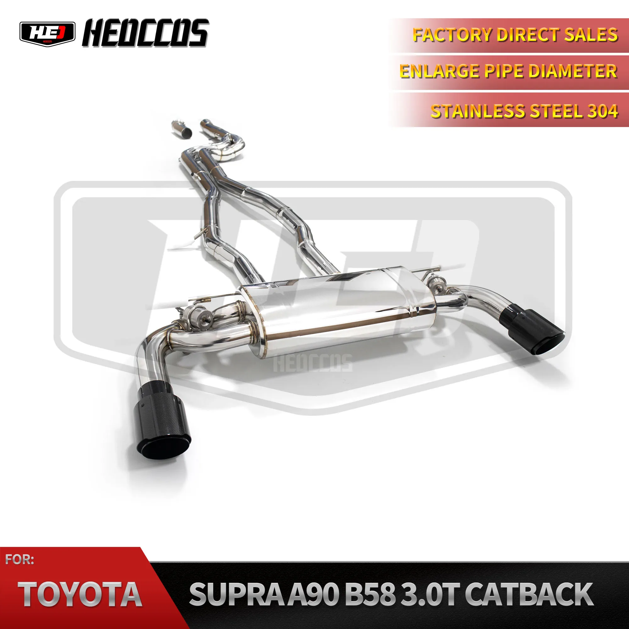 

Выхлоп HEO Catback для Toyota Supra A90 3.0T 2020-2023 304, глушитель выхлопной трубы из нержавеющей стали, автомобильная выхлопная система