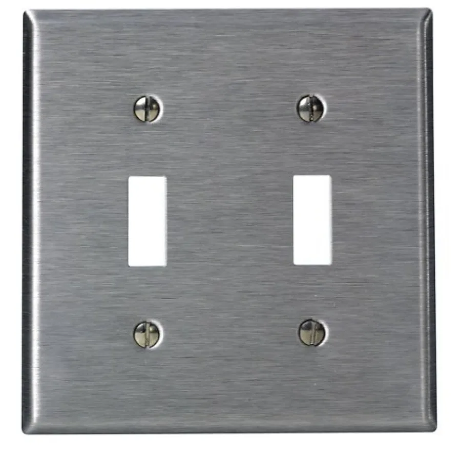 

2-Gang Toggle Device Switch Wallplate, Standard Size, Device Mount, Stainless Steel, 84009-40