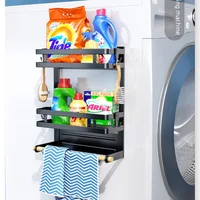2-3Layer Magnetic Refrigerator Organizer Kitchen Storage Shelf Adhesive Towel Holder Side Mount Rack Home Kitchen Organization - Image 6
