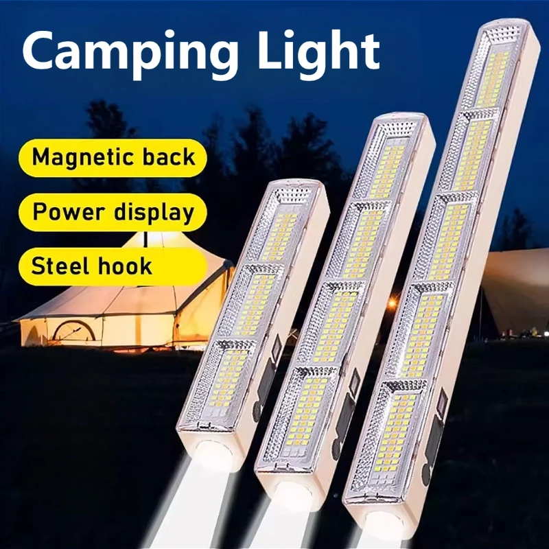 

Перезаряжаемый светильник для кемпинга, водонепроницаемая лампа для кемпинга, трубка с регулируемой яркостью, светодиодная магнитная лампа с крючком, оборудование для кемпинга на открытом воздухе