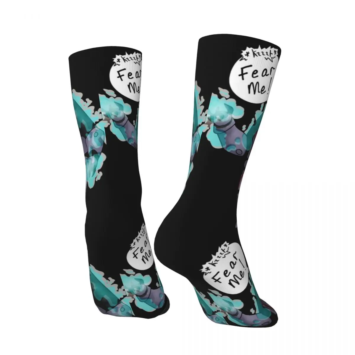 Funny Crazy compression Biotic God Sock for Men Hip Hop Harajuku MASS EFFECT Shooting Fighting Game Seamless Boys Crew Sock