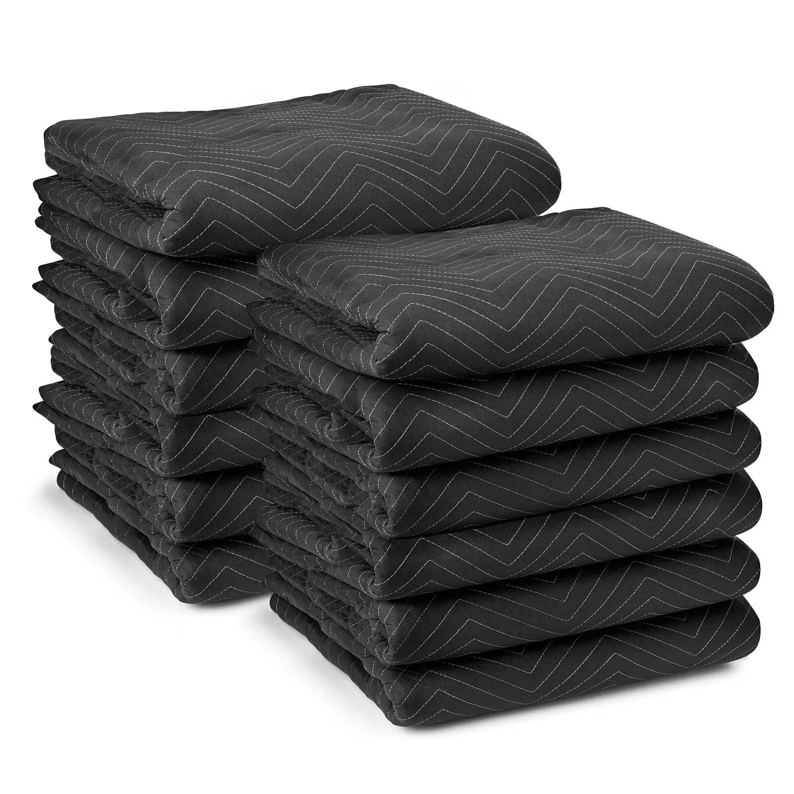 US 12pcs Moving Blanket - 80x72in Reusable Quilted Furniture Pad