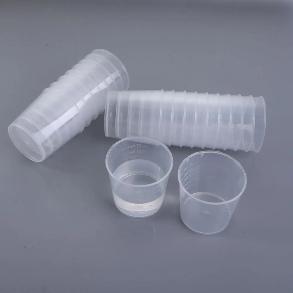 20pcs 30ml Measuring Cups Transparent Liquid Container Scale Cups Plastic Graduated Cup Laboratory supplies for Paint Epoxy