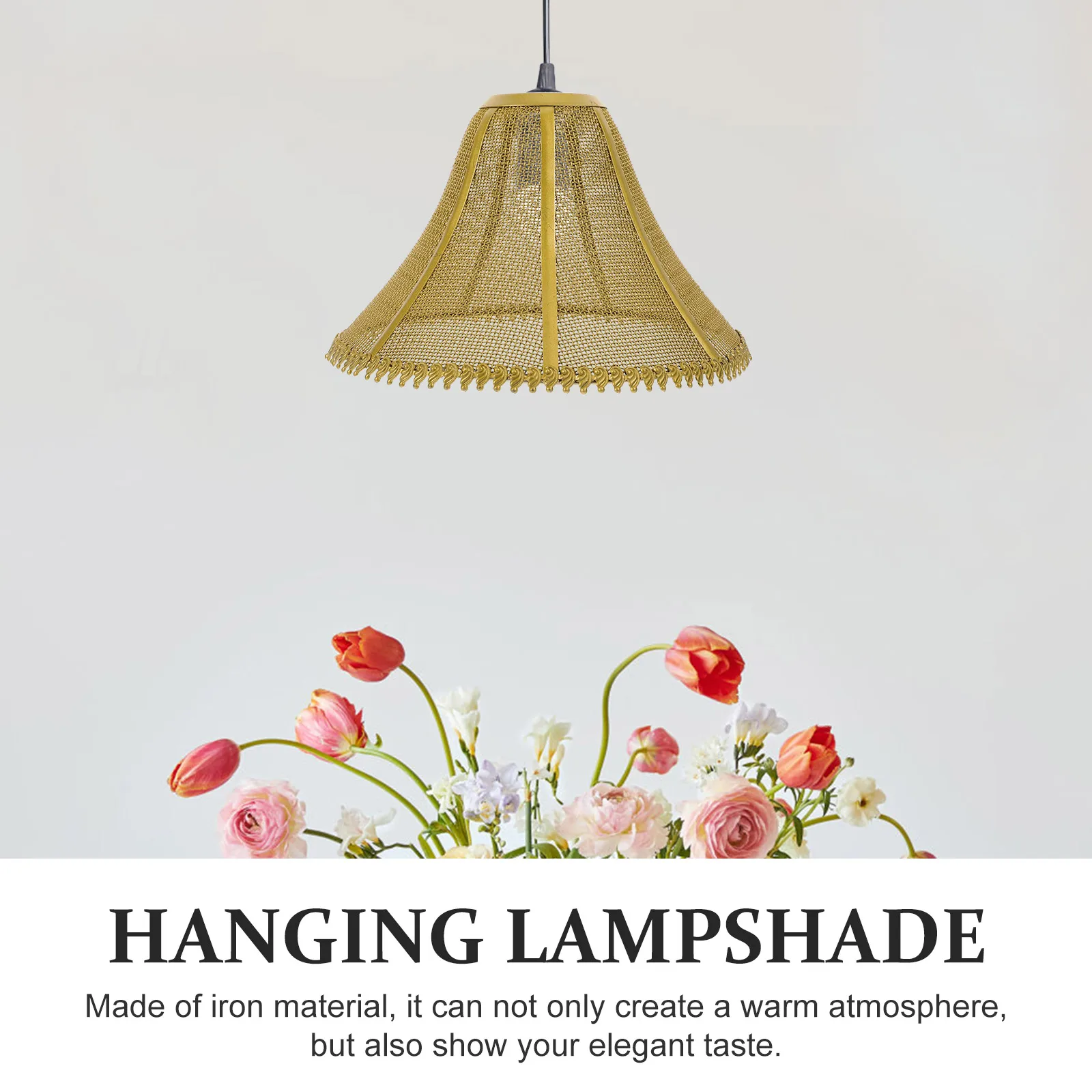

Geometric Lampshade 190x130mm Iron Pendant Light Shade Decorative Hanging Silk Screen Metal Lamp Cover for Hallway Bar Pub Retro