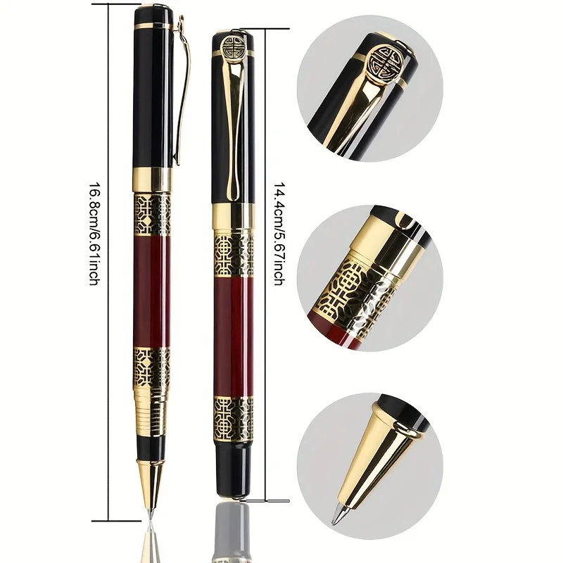Personalisiertes Retro-Luxus-Stiftset in Geschenkbox, Premium-Geschäftsstift, Ideales Geschenk für Büro, Hochzeit, Abschluss und Feiertage – Detail 5