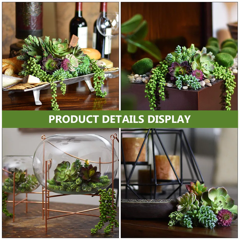 

14pcs Artificial Succulents Imitated Plants Lifelike Green Faux Potted Decor For Home Office Desk Wall Garden Decoration