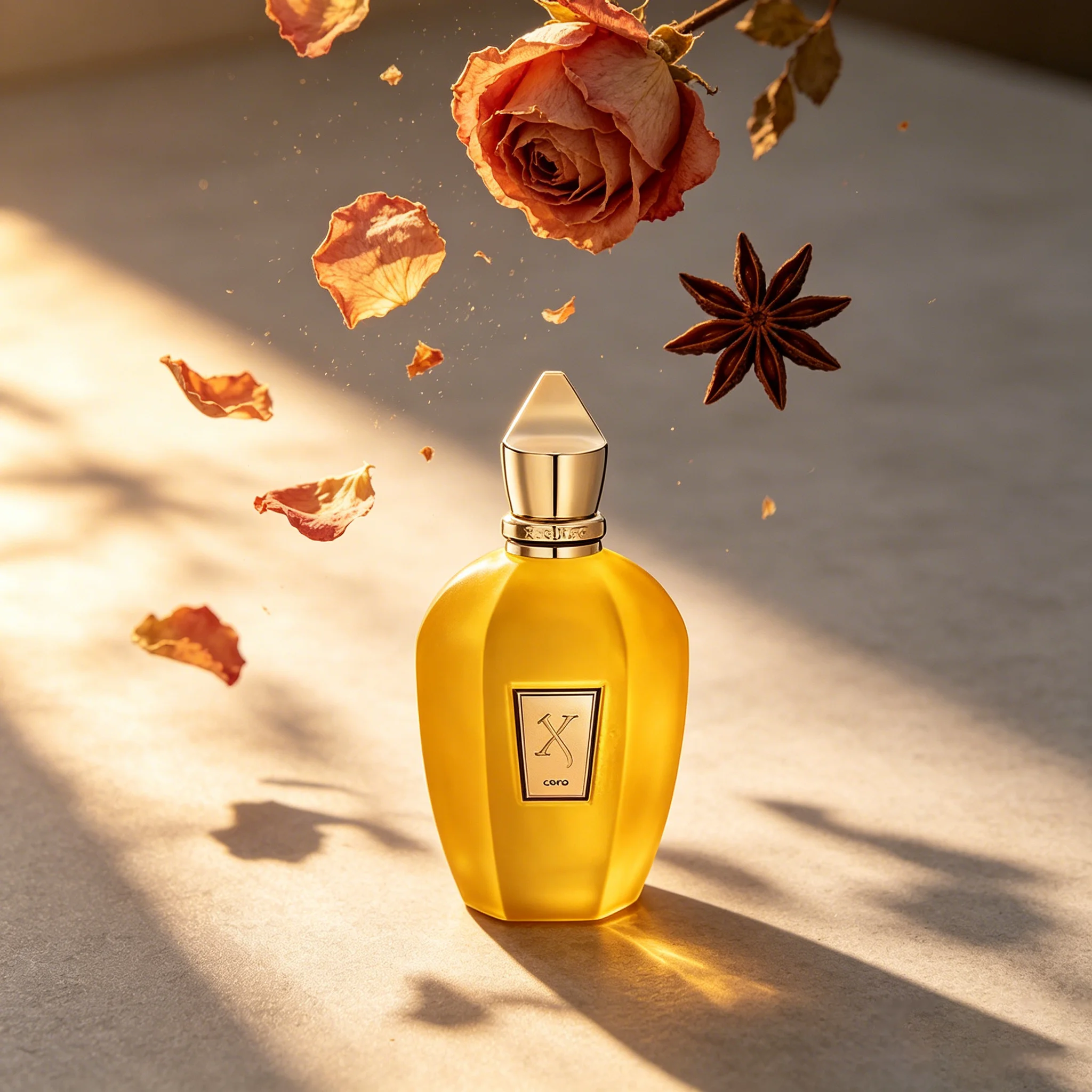 Xerjoff Perfume Fragrance - Elegante Bottiglia Gialla Satinata di Profumo