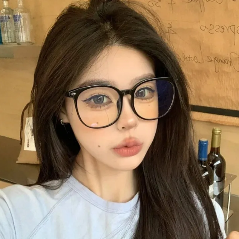 1/2 قطعة إطار كبير نظارات خمر ليوبارد طباعة النساء الرجال البيضاوي الإطار مكافحة الضوء الأزرق النظارات ماكياج خالية النظارات الإكسسوارات