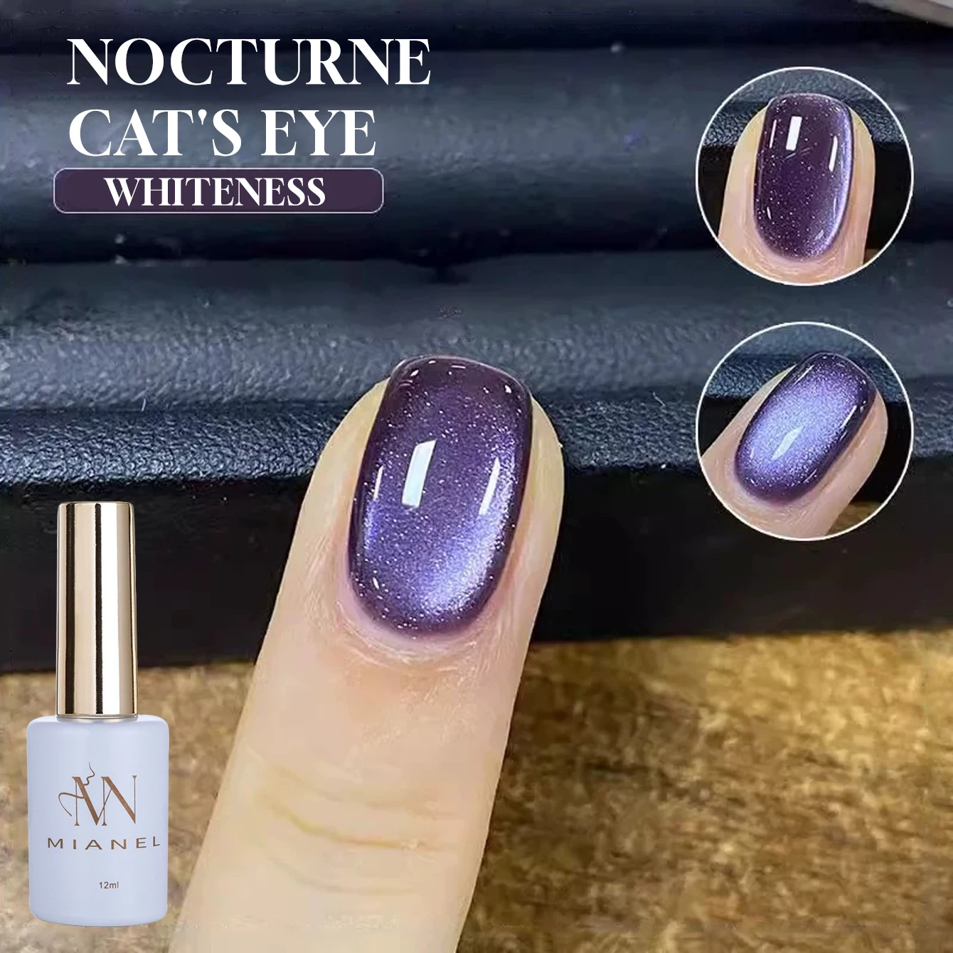 12ML 1-12pcs Nocturne Purple Cat's Eye Gel Nail Polish 2025 New Style Beads Purple Nails Red Nails Pink Nails Suitable