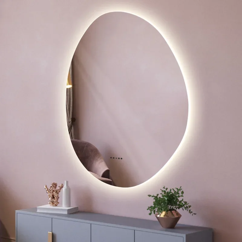 Smart Bathroom Mirror Lights Irregular Bright Magnifying Bathroom Mirror Anti Fog Espejos Con Luces Decoration Home CC50BM