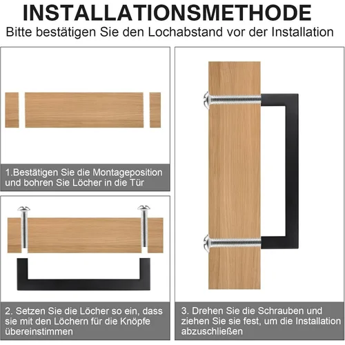 Imagen 2 del producto Tiradores de puertas para muebles, distancia de orificio con tornillos y herramientas de instalación para decoración del hogar, cocina, 6/12/18 Uds.