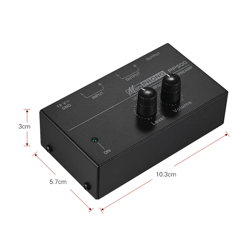 CEA 5X Ultra-Compact Phono Preamp PP500 With Bass Treble Balance Volume Adjustment Pre-Amp Turntable Preamplificador US Plug