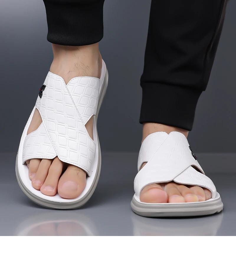 Herren Sommer Outdoor Slip-On Hausschuhe Rutschfeste Weiche Sohle Freizeitsandalen zum Fahren und für den Strand -9023 – Detail 4