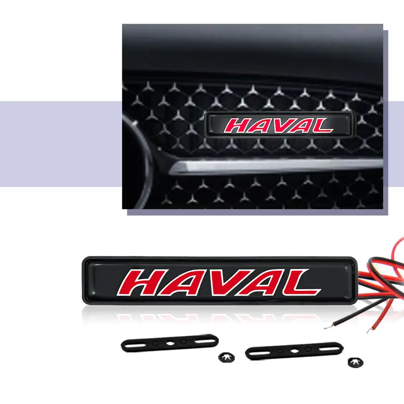 Exterior Car Styling Decoration LED Light Auto Front Hood Grille Emblem For Great Wall Haval Hover H1 H2 H3 H4 M4 M6 F5 C30 C50