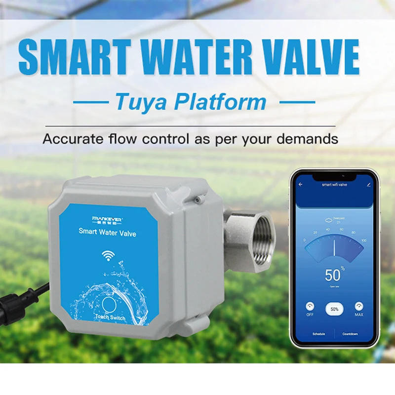 Tuya Wifi Intelligent Water Ball Valve Shut off Rate 0% To 100% Garden Smart Life Faucet Automation Controller Voice Control
