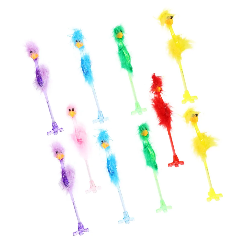 

10Pcs Ballpoint Pen Ostrich Shaped Creative Smooth Writing Pens Ergonomic Design for Students Office Note Taking