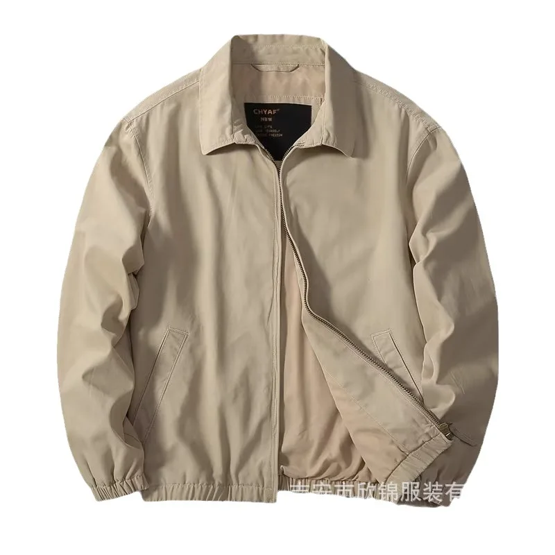 

Jacket men's trendy fashion simple solid color loose men's autumn coat lapel business casual