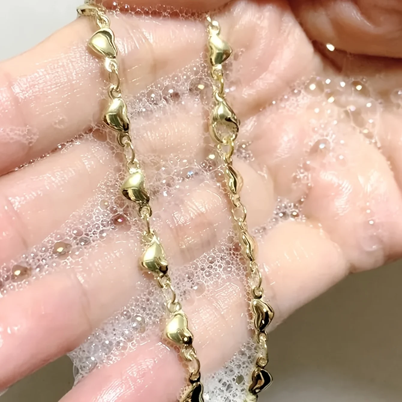 1 Stück Modisches Herzförmiges Fußkettchen für Damen, Edelstahl-Fußkettchen, Trendiger Damenschmuck für den Fuß, Zufällige Herzmenge