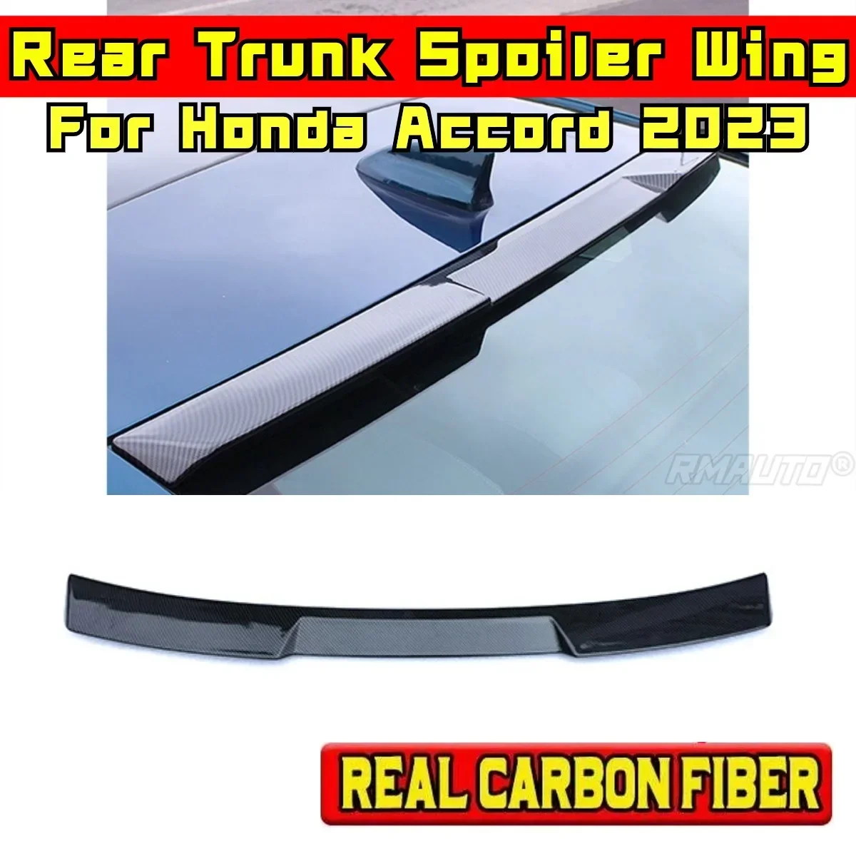 For Honda Accord Honda 11th Generation Accord 2023+ Rear Spoiler Wing Body Kit ABS Plastic Car Rear Roof Spoiler Exterior Part