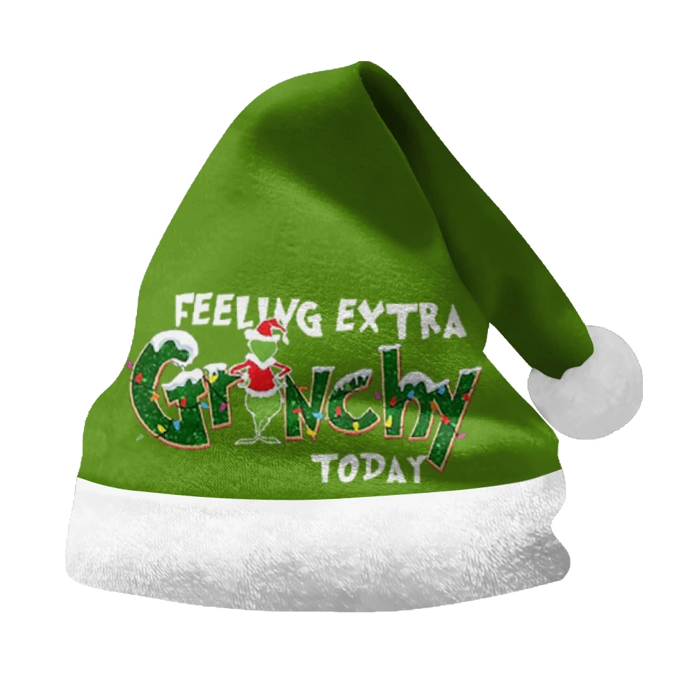 Fashionable Christmas hat with plush insulation, letter dot printing, high-quality warmth and comfort