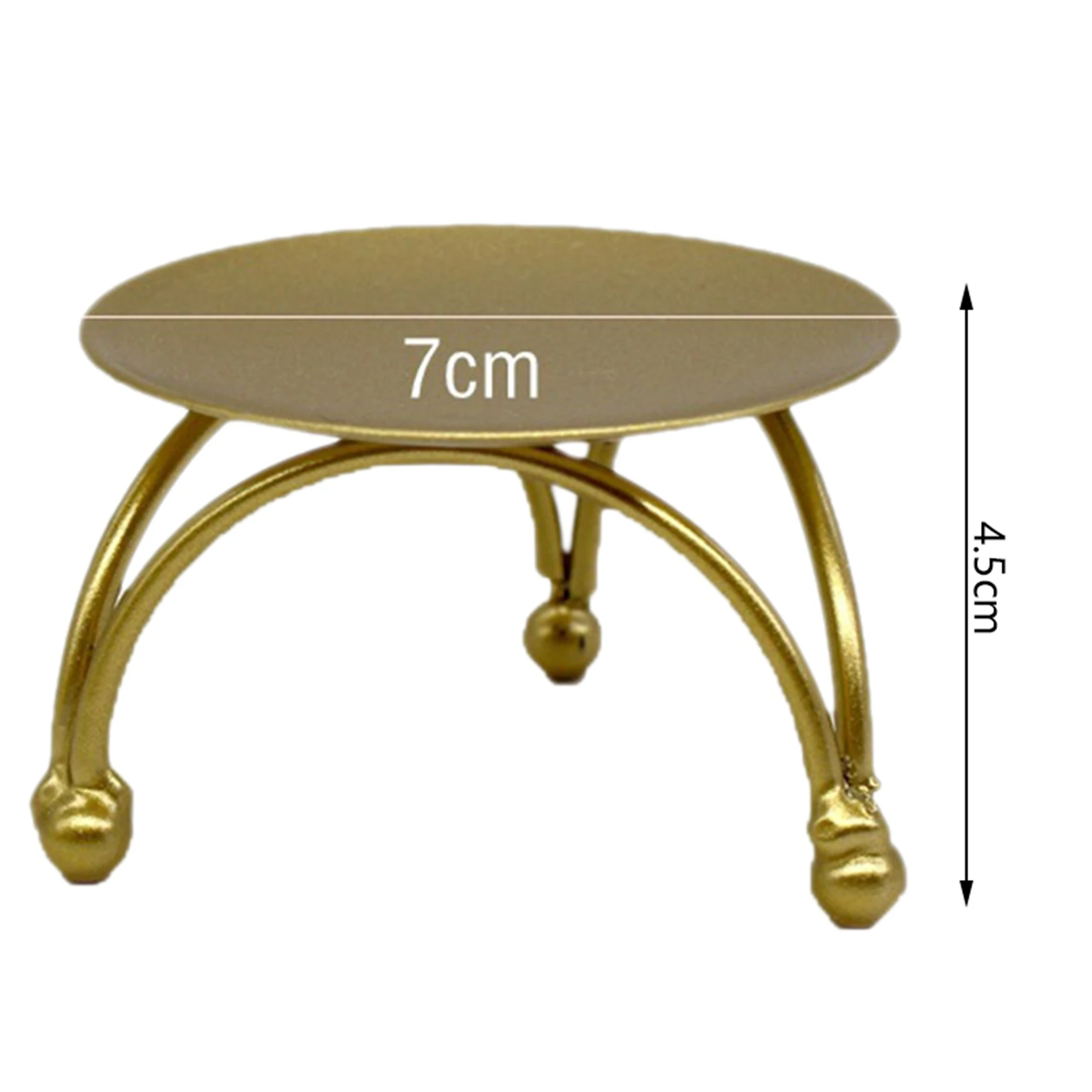 ABPQ-European Style Candlestick Iron Candle Holders Retro Round Table Golden For Home Festive Ornament 2Pcs