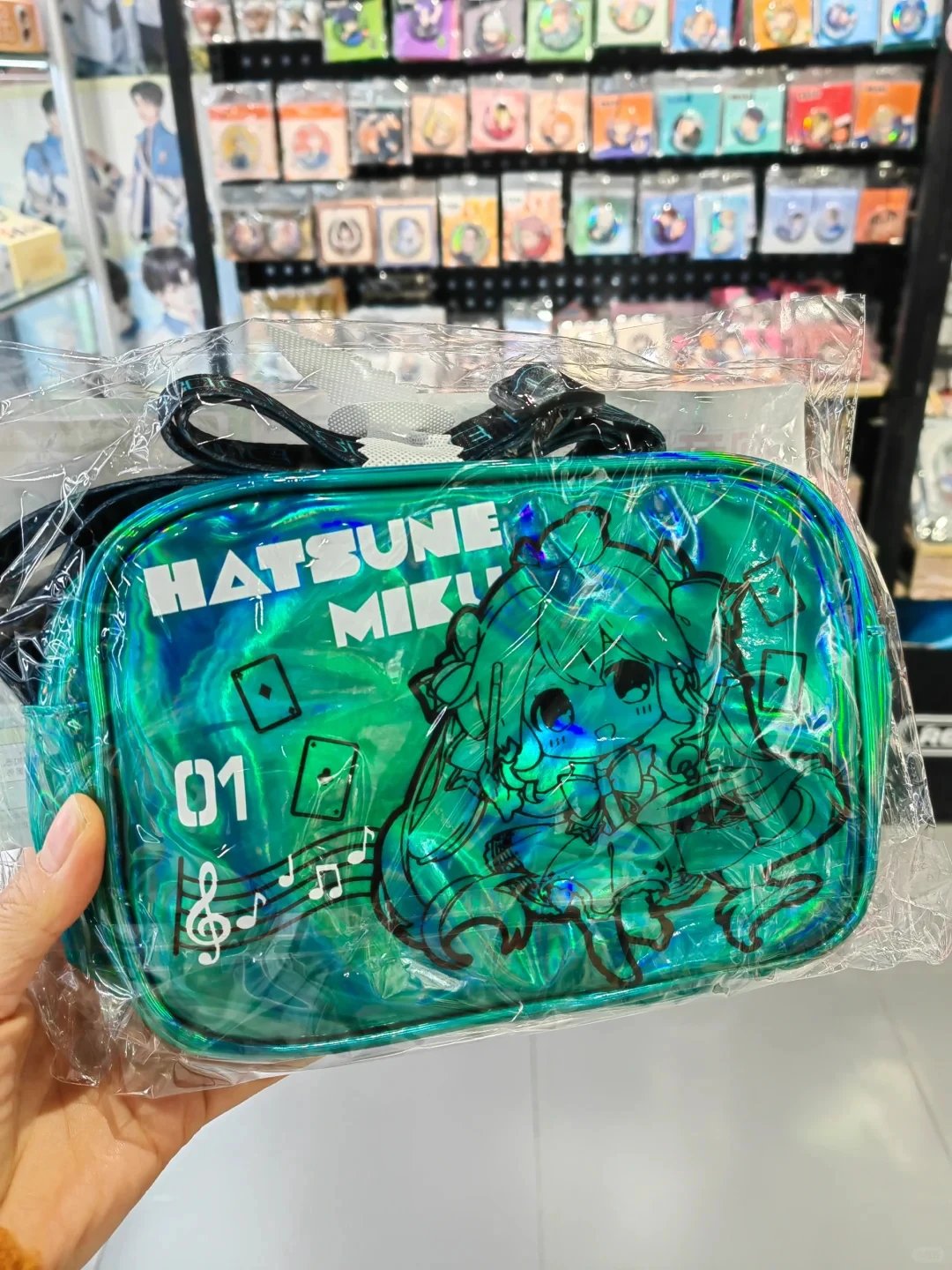 オリジナル初音ミクアニメ周辺ショルダーバッグマジックレーザーフィギュアパックバッグ大容量斜めストラップバッグ女の子ギフト