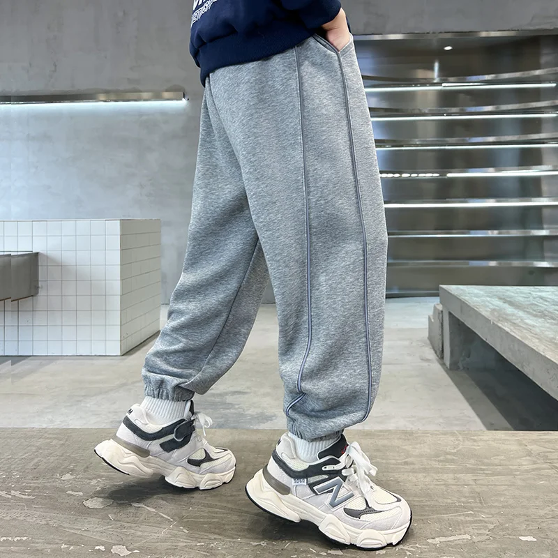 Cotton Winter Children's Fleece Pants for Tween Boy Casual Insulated Sweatpants Kids Warm Thermal Trousers 5 6 7 8 9 10 11 12 14