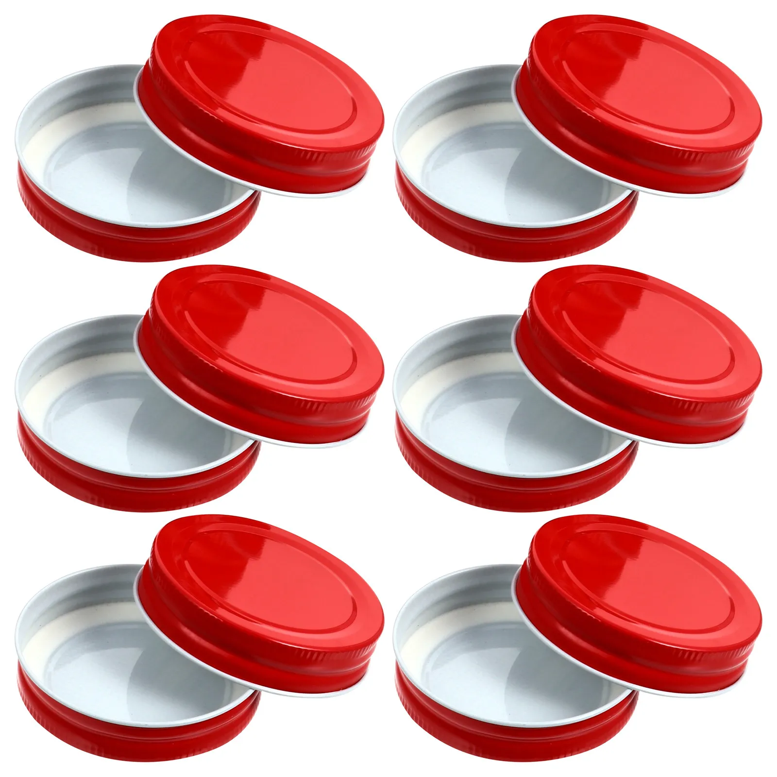 12Pcs Tinplate Mason Jar Lids 7Cm Regular Mouth Sealing Caps Leakproof Rustproof Reusable Storage Lid for Freezer Refrigerator