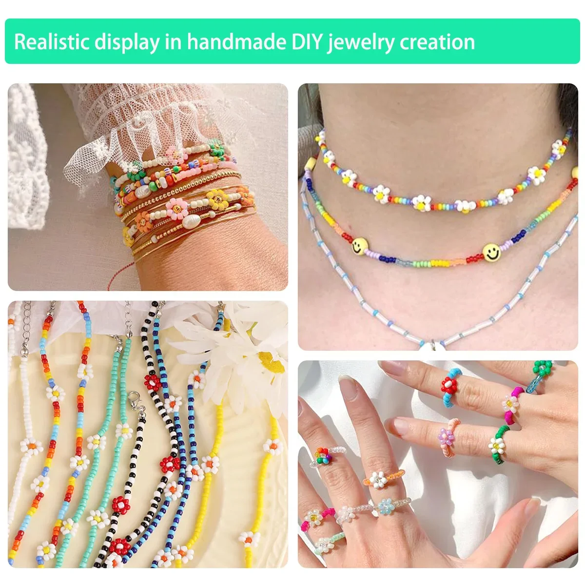 24 Grid 3mm Boxed Glass Rice Beads Set of 7 Colors And Styles for DIY Jewelry Making Charm Bracelets And Necklaces